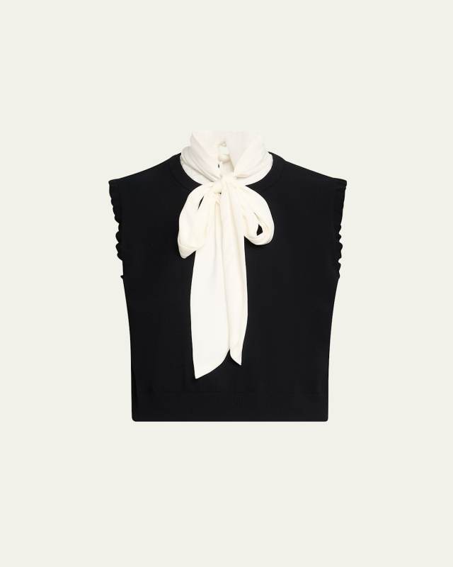 Chiara Sleeveless Tie-Neck Top